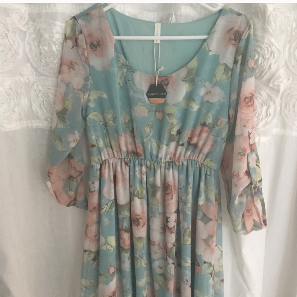 Pink blush maternity dress